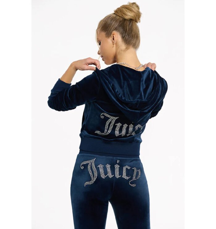 Juicy Couture OG Big Bling Velour Tracksuit - Blue