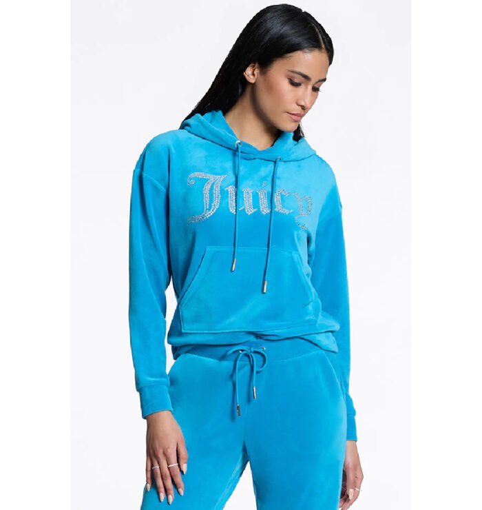 Juicy Couture Big Bling Velour Tracksuit - Blue