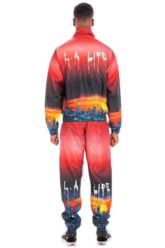 Nyc Life La Life Print Windbreak Track Suit
